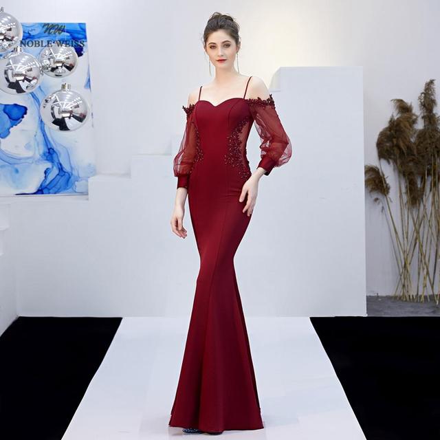 2023 Mermaid Prom Dress with Long Sleeves and Beading