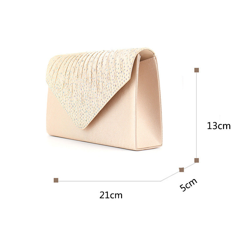 2018 Satin Clutch with Rhinestones for Evening Events