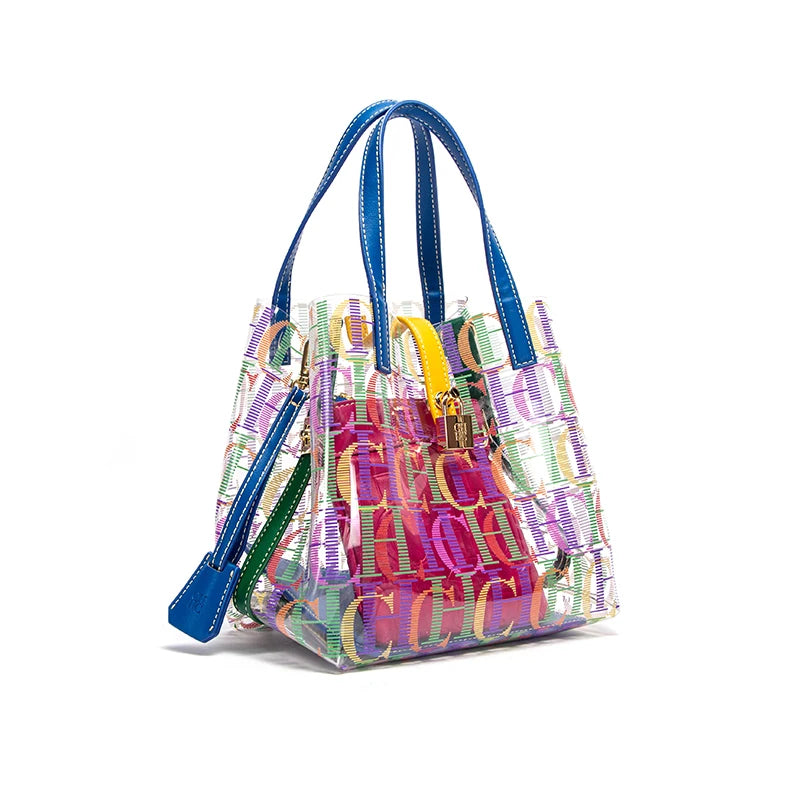 CHCH Women's Tote Bag New PVC Transparent Bag Leisure Beach Bag Waterproof