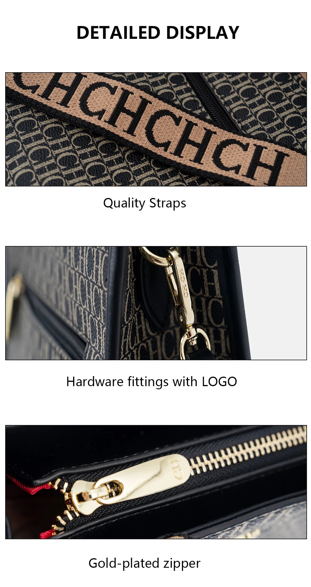 CH Fashion High Quality Women's Bags Metal Logo Casual Large Capacity Light Luxury Brand Designer 2025 New Women's Handbag