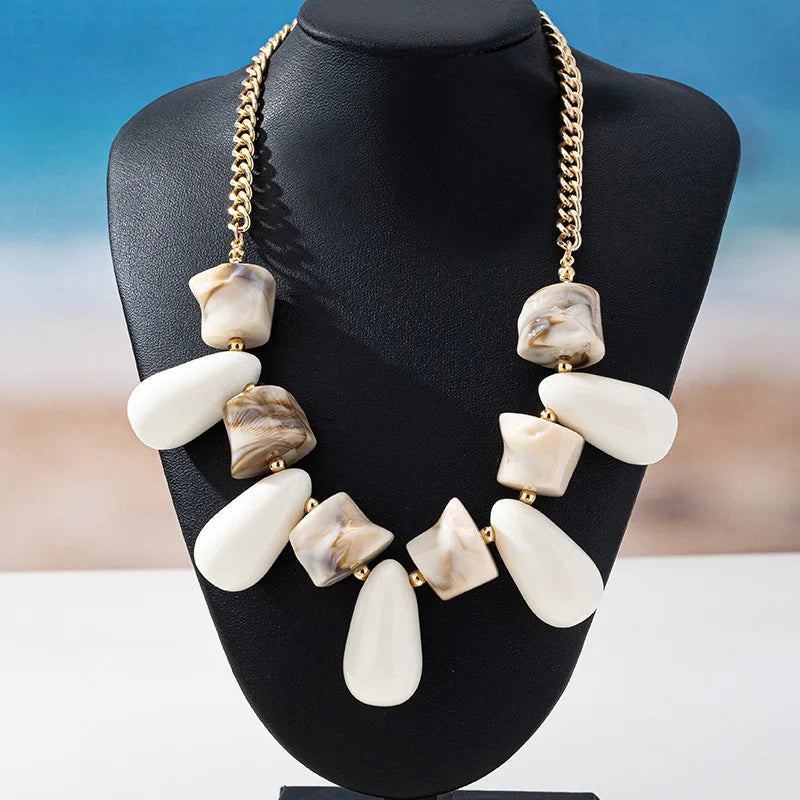Necklace For Women Girls Bohemian Personality Irregular Droplet Chain Collarbone Fashion Jewelry Holiday Party OL BN019