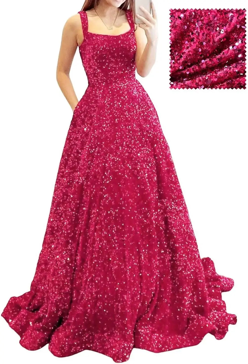 Prom Dresses Long A Line with Pockets Formal Evening Ball Gowns Velvet Velvet Sequins Black Tie Wedding Party Dress