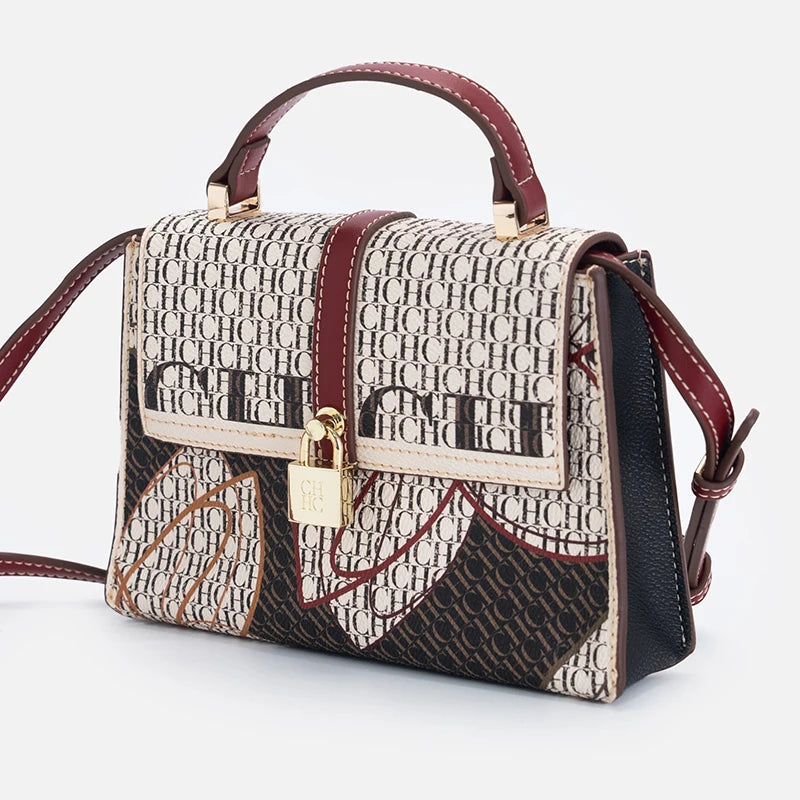 New Casual Women's Crossbody Bag Exquisite And Fashionable Handbag Niche Light Luxury Brand With Lock Design Trendy Designer's