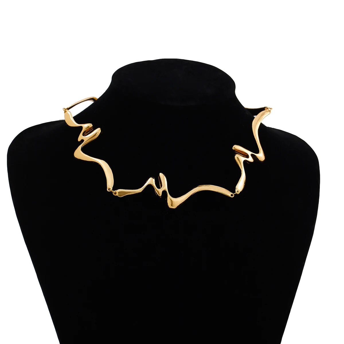 Salircon Vintage Creative Design Irregular Metal Choker Necklace for Women Classic Party Dinner Ladies On the Neck Jewelry