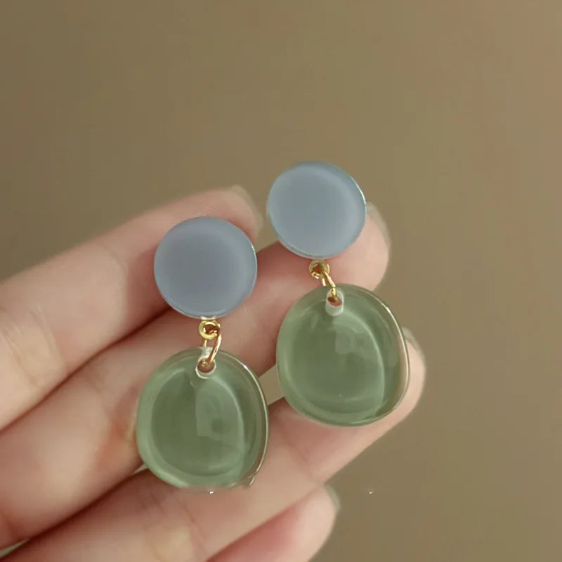 Retro Geometric Resin Drop Earings For Women Water Drop Pendant Earrings for Banquet Party Female Ear Jewelry Gift