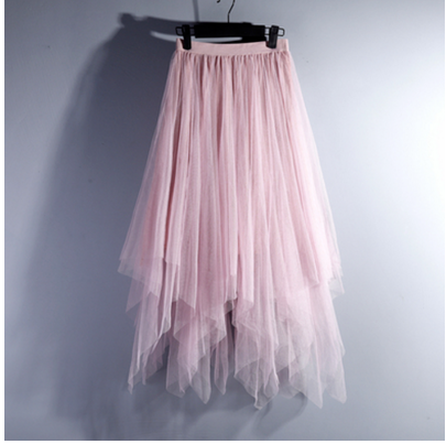 Tulle High-Waisted A-Line Skirt (Layered Design)