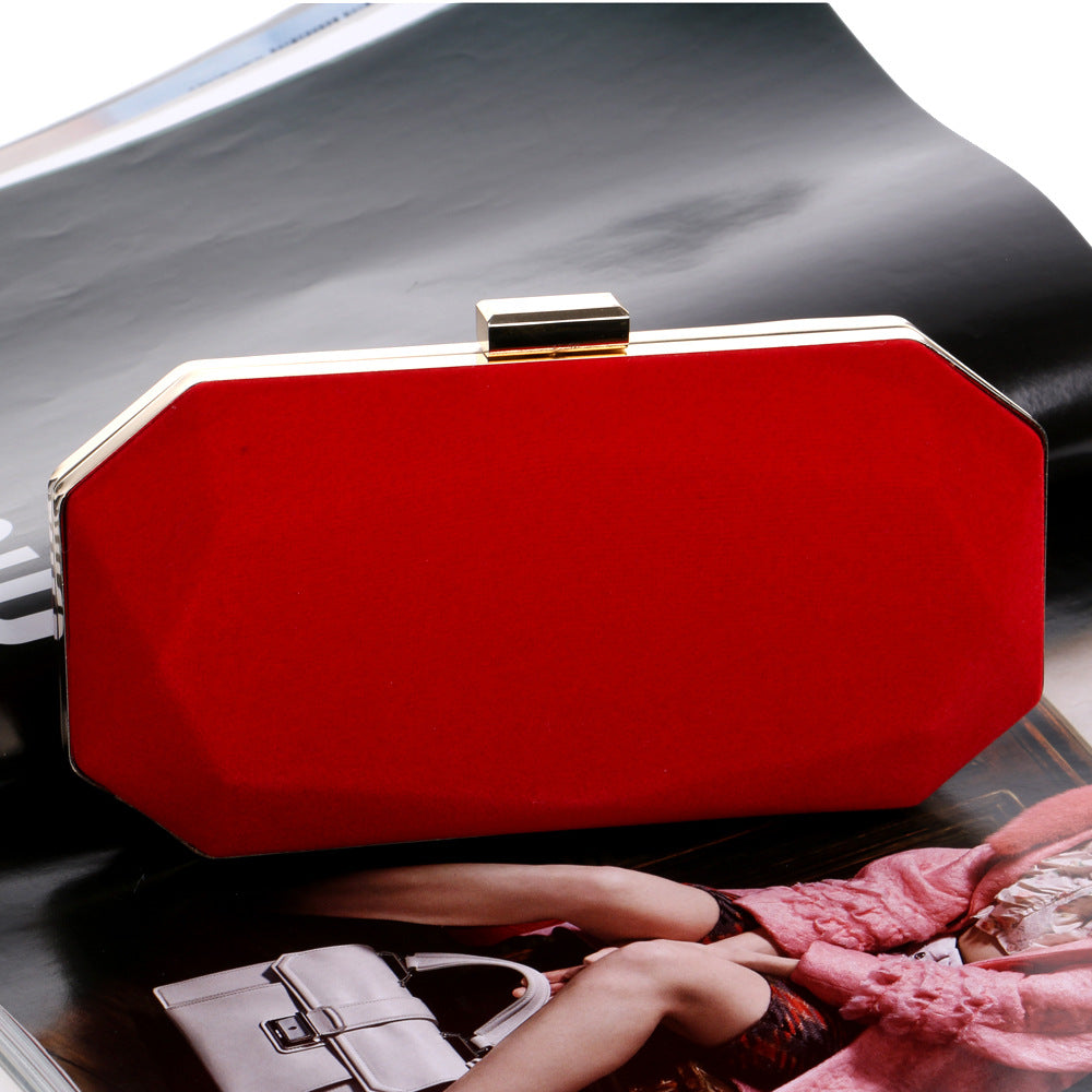 Velvet Evening Clutch Bag for Ladies' Banquet