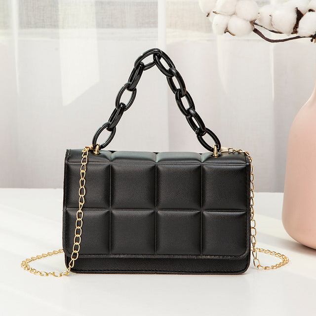 Fashionable Women's PU Leather Chain Messenger Bag