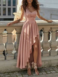 Full Size One - Shoulder Asymmetrical Hen Dress Plus Size - TrendNest