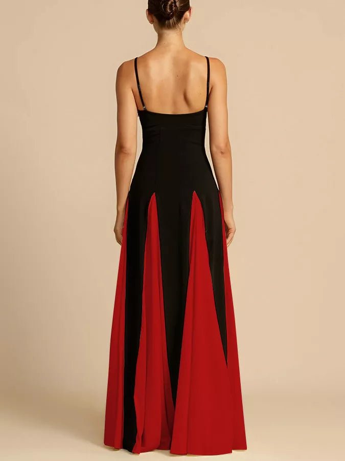Two - Tone Flowing Maxi Dress - TrendNest