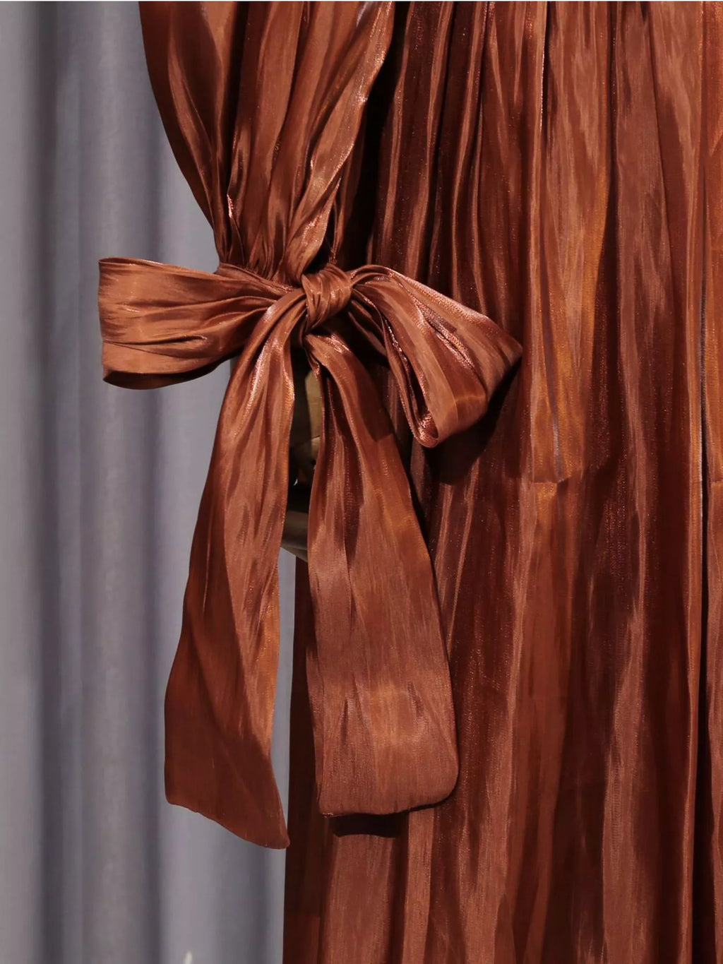 Front Twisted Draped Long Sleeve Maxi Dress - TrendNest