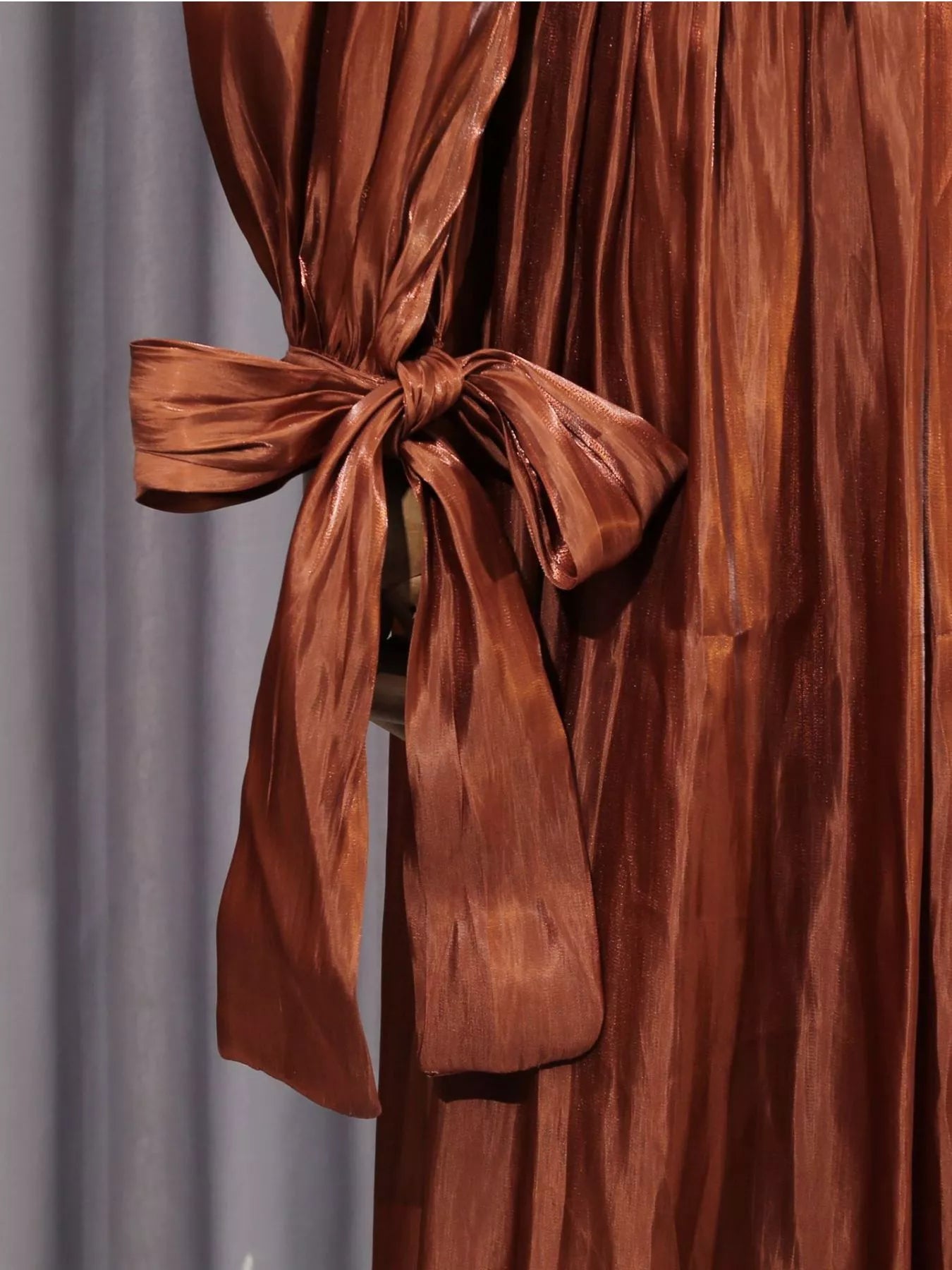 Front Twisted Draped Long Sleeve Maxi Dress - TrendNest