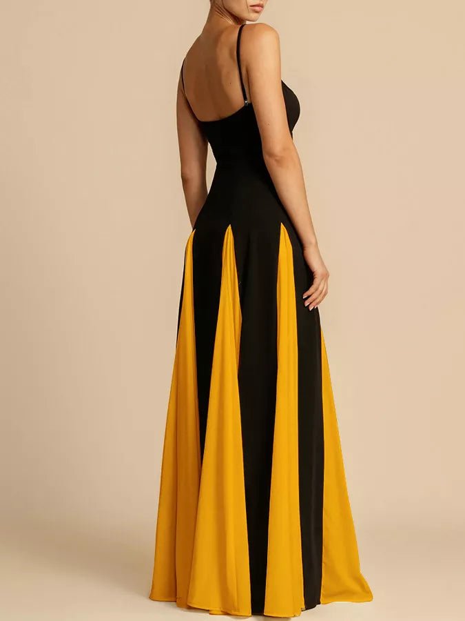 Two - Tone Flowing Maxi Dress - TrendNest