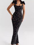 Slit Tie Shoulder Maxi Dress - TrendNest