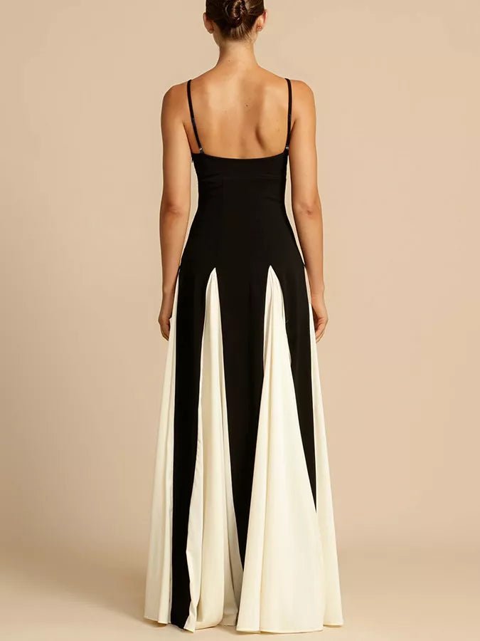 Two - Tone Flowing Maxi Dress - TrendNest