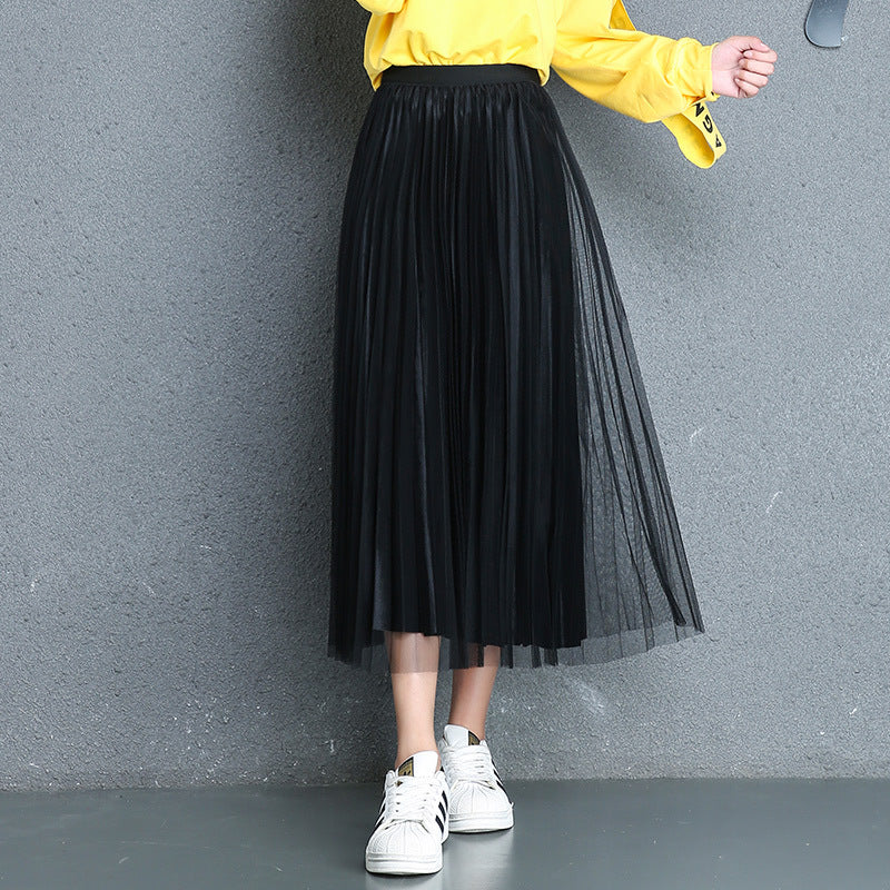 Pleated Tulle Skirt - Midi Skirt