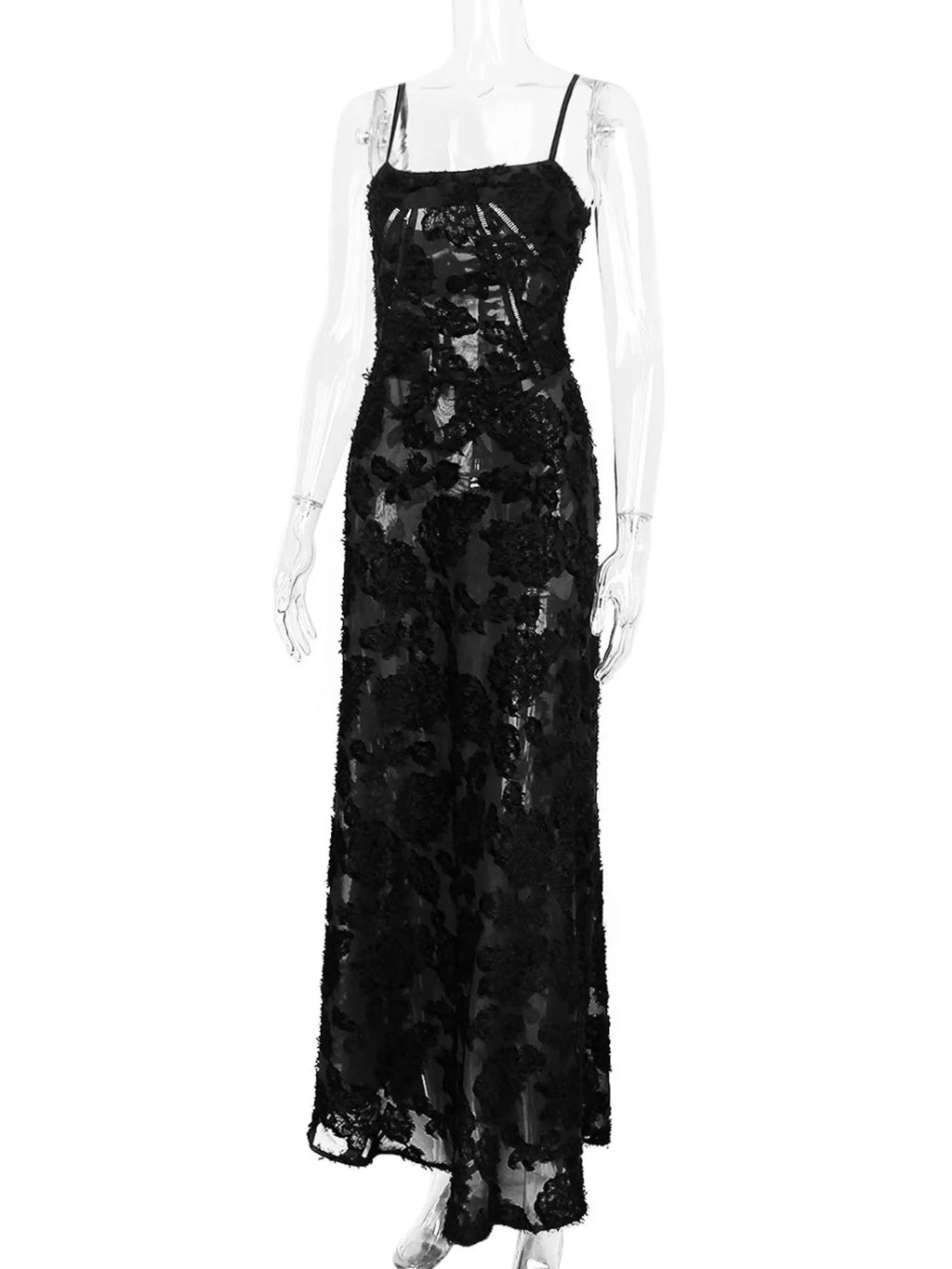 Lace Spaghetti Strap Maxi Dress - TrendNest