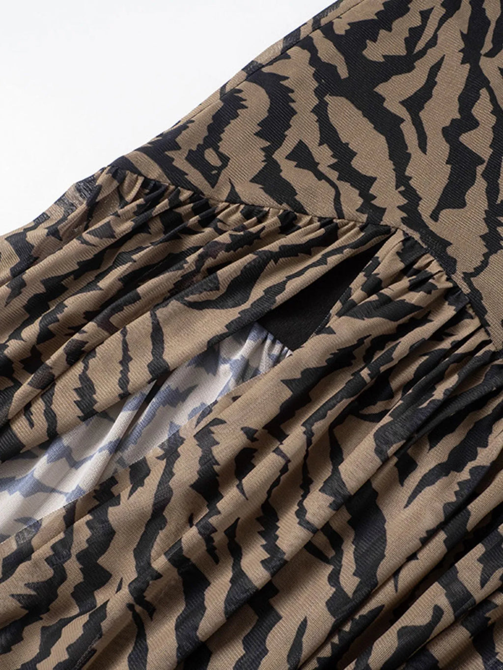 Zebra Print Maxi Dress with Side Slit - TrendNest