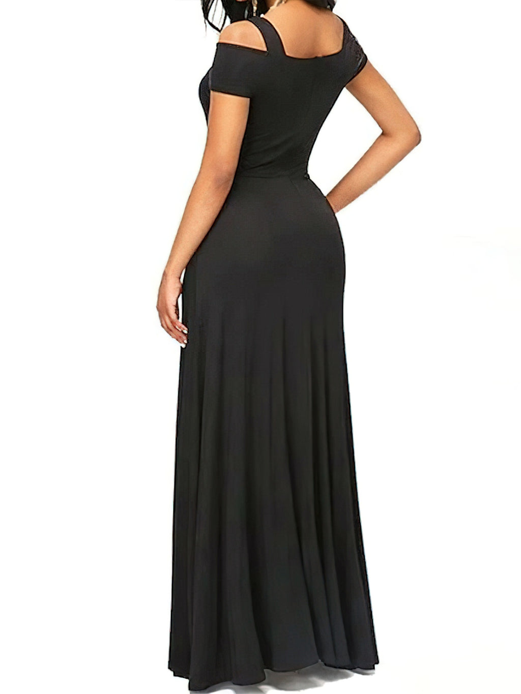 Elegant Off - Shoulder Slit Maxi Dress - TrendNest