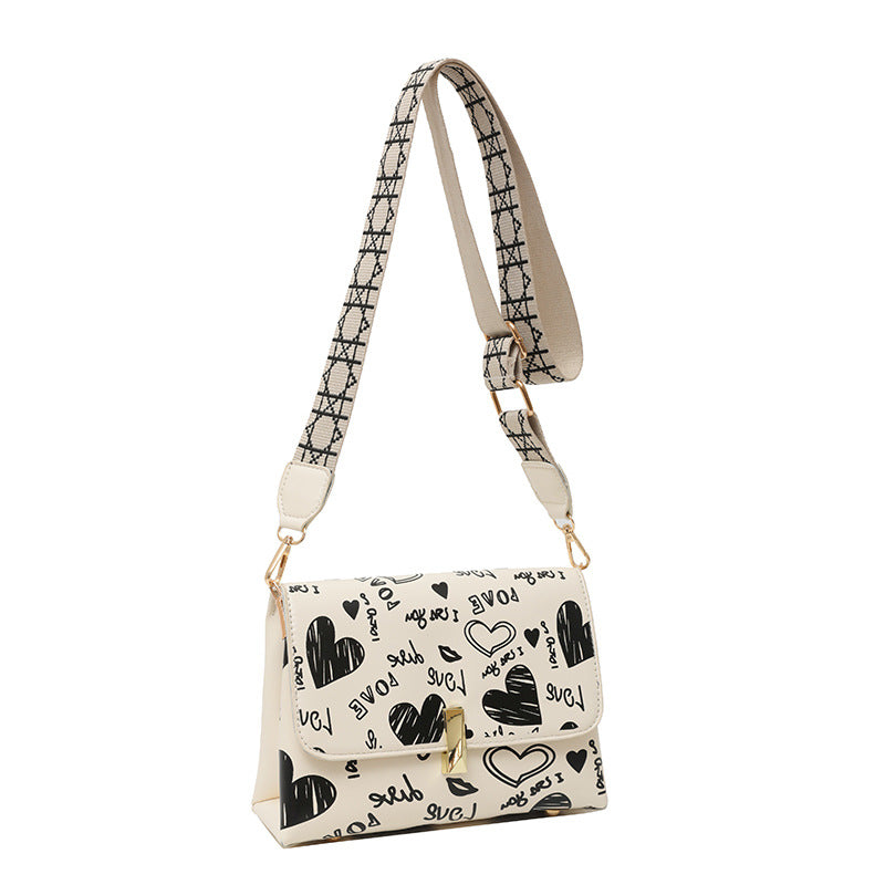 Fashionable Women's Graffiti Print Messenger Bag