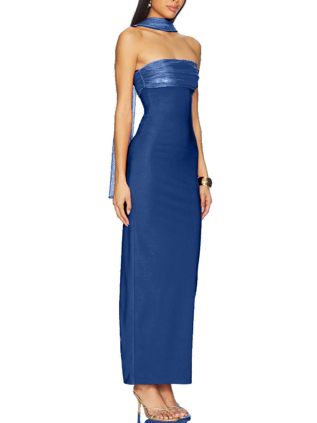 Ruched Tube Maxi Dress - TrendNest