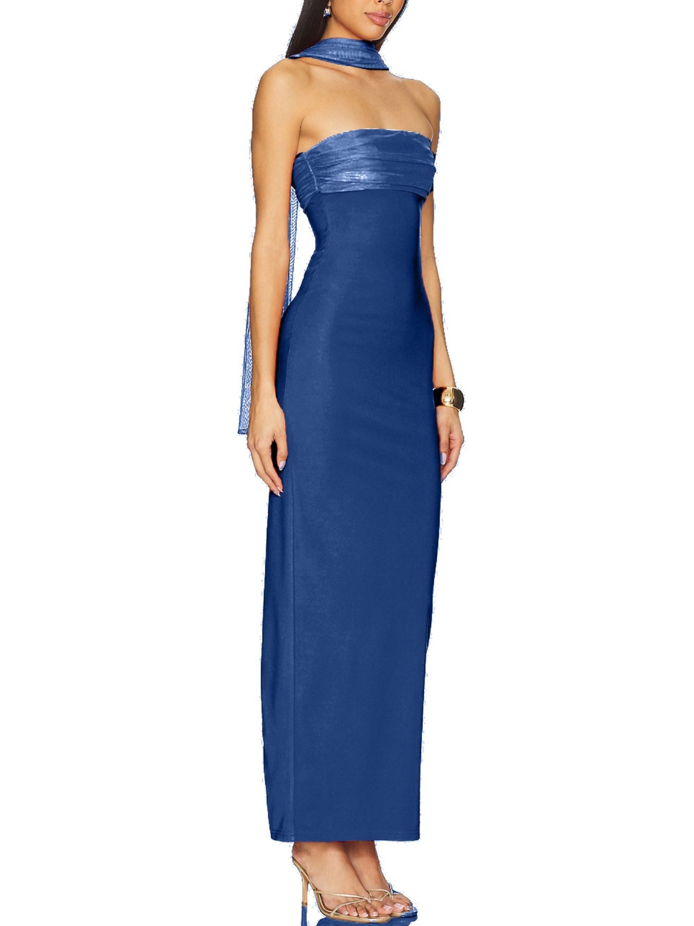 Ruched Tube Maxi Dress - TrendNest