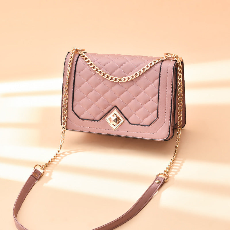 Women's Fashion Small Square Messenger Bag with Chain