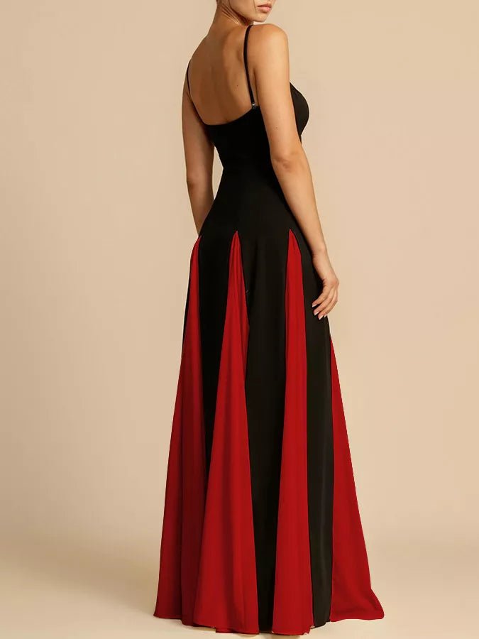 Two - Tone Flowing Maxi Dress - TrendNest