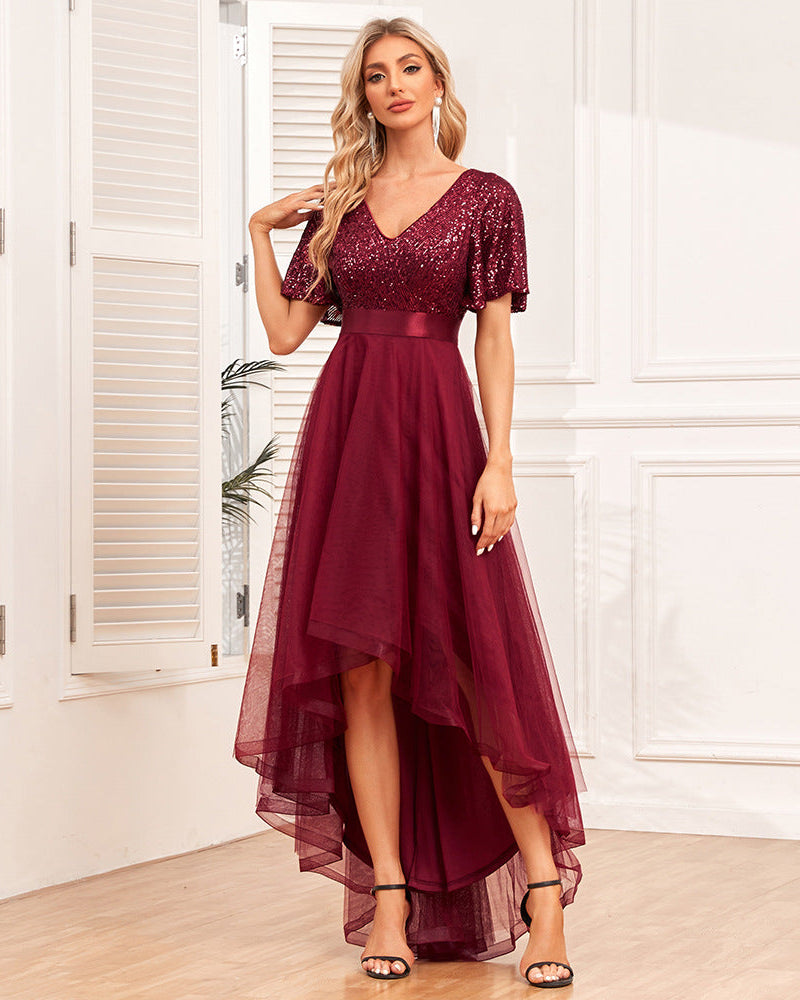 Ruffled Irregular Long Dress for Women