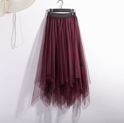 Tulle High-Waisted A-Line Skirt (Layered Design)