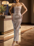 Rhinestone Tube Maxi Dress - TrendNest