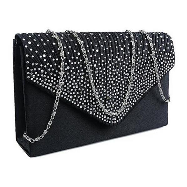2018 Satin Clutch with Rhinestones for Evening Events