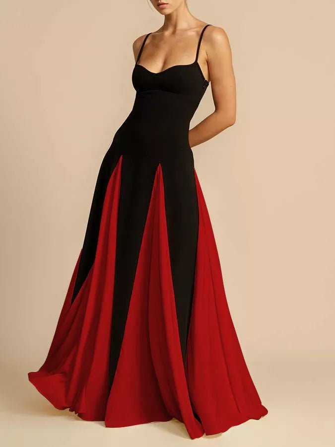 Two - Tone Flowing Maxi Dress - TrendNest