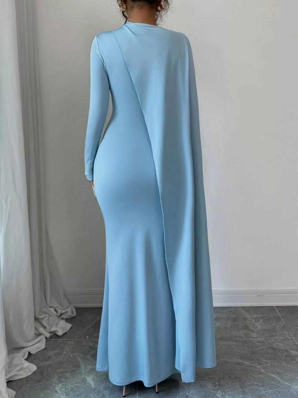 Ruched Long Sleeve Maxi Dress - TrendNest