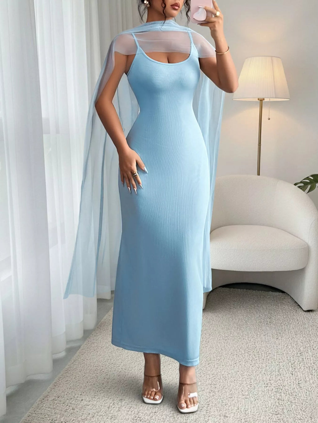 Scoop Neck Bodycon Maxi Dress - TrendNest