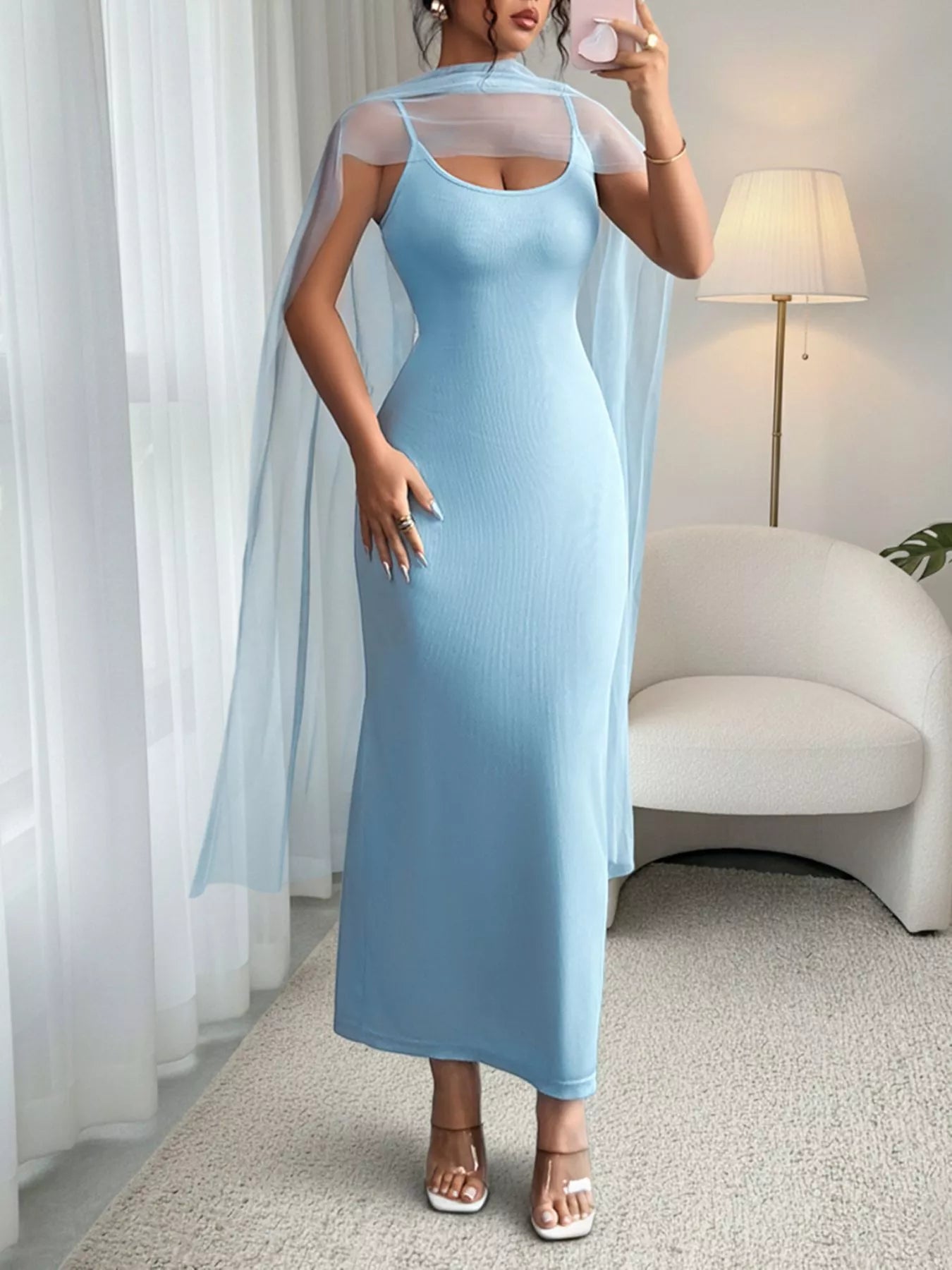 Scoop Neck Bodycon Maxi Dress - TrendNest