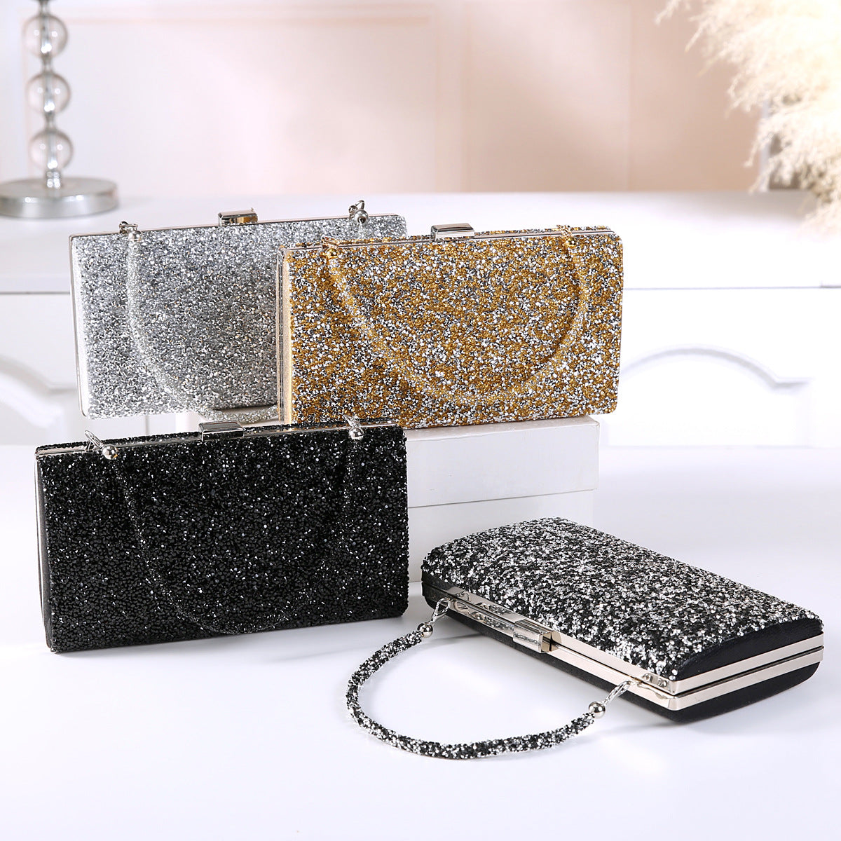 Diamond Evening Clutch Bag for Women with Rhinestones