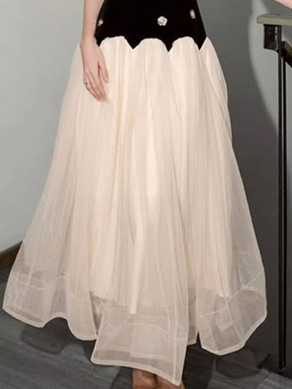 Sleeveless Tulle Maxi Dress - TrendNest