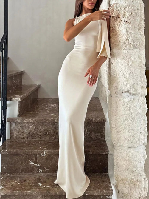 Elegant Sleeveless Tie - Shoulder Maxi Dress - TrendNest