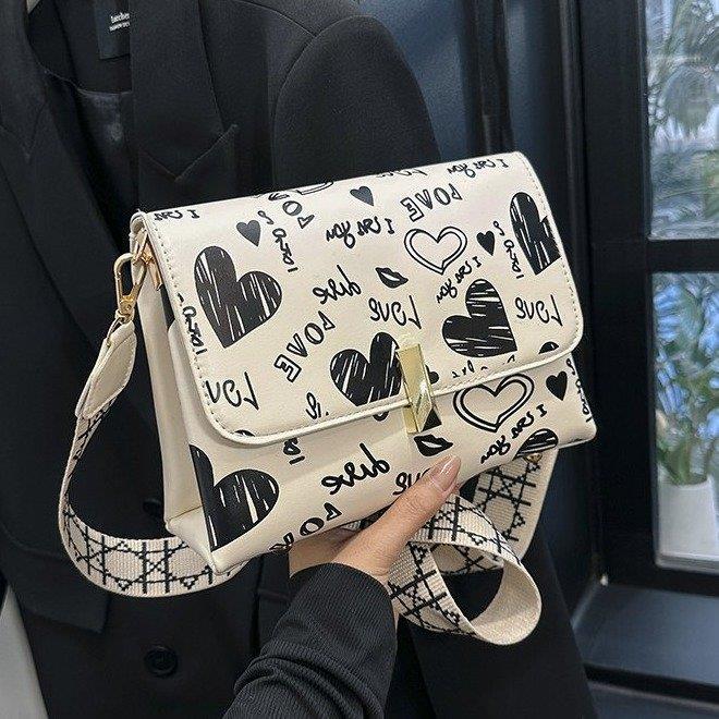 Fashionable Women's Graffiti Print Messenger Bag