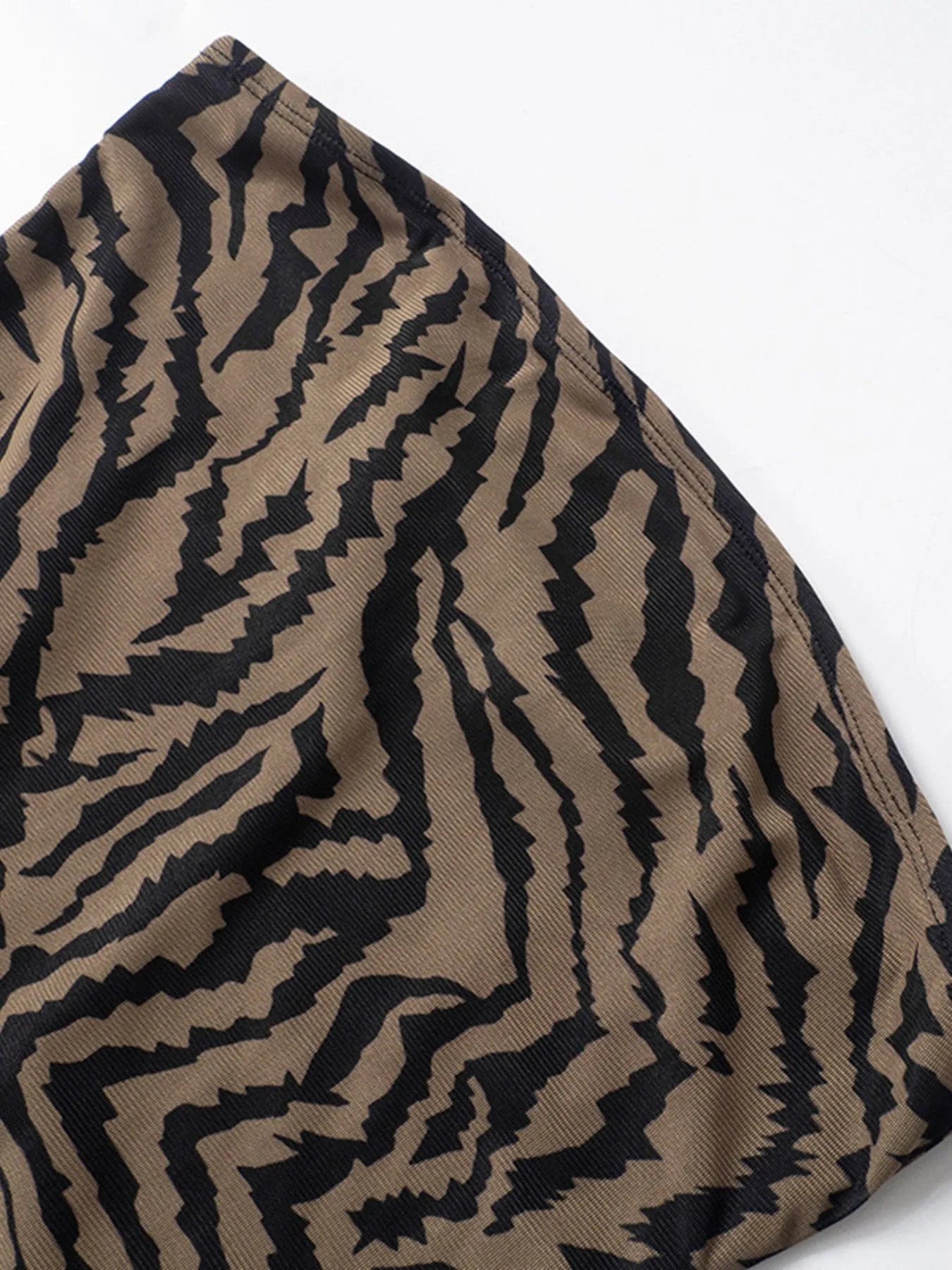 Zebra Print Maxi Dress with Side Slit - TrendNest