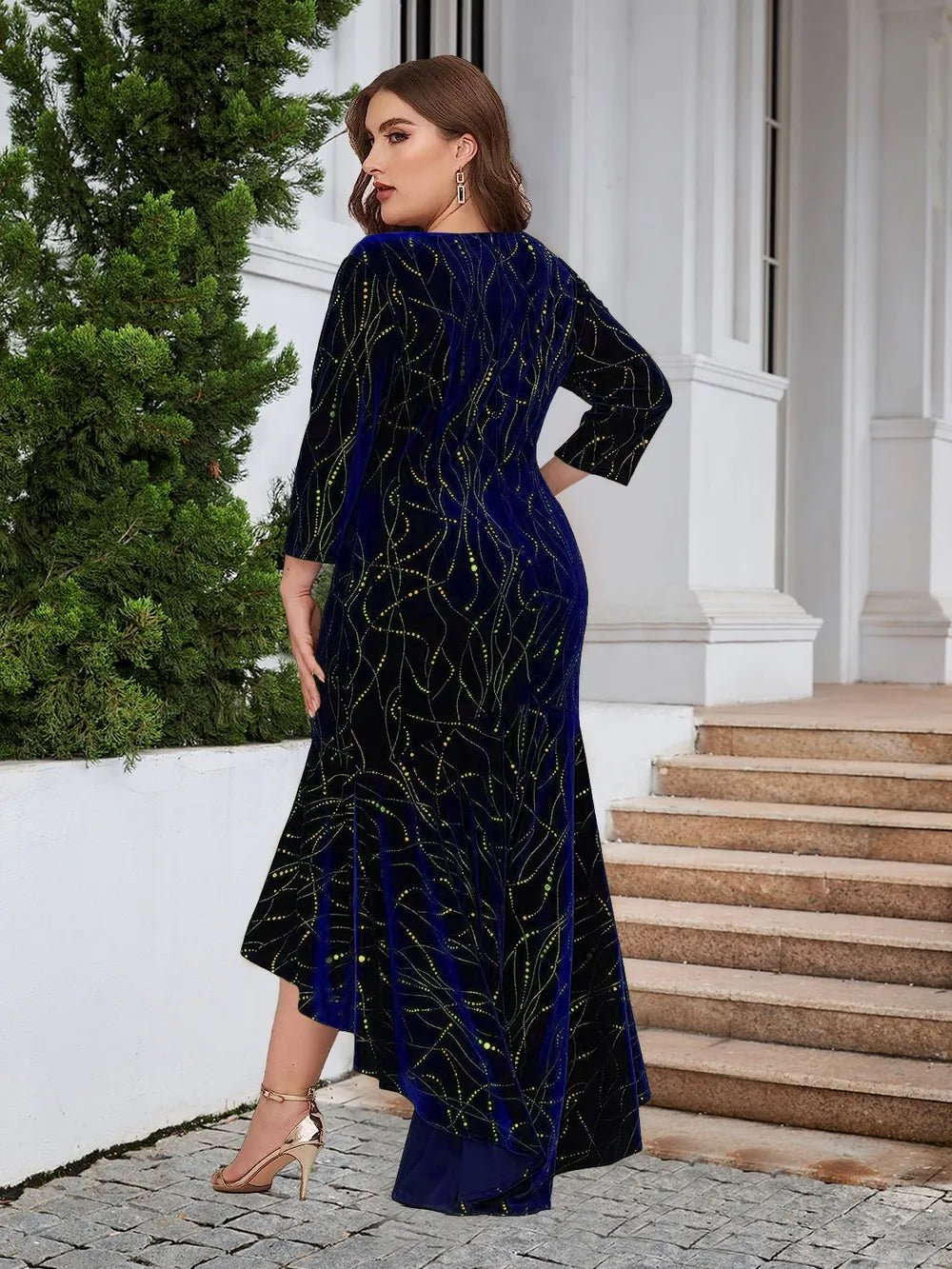 Plus Size Ruffle Hem High - Low Dress - TrendNest