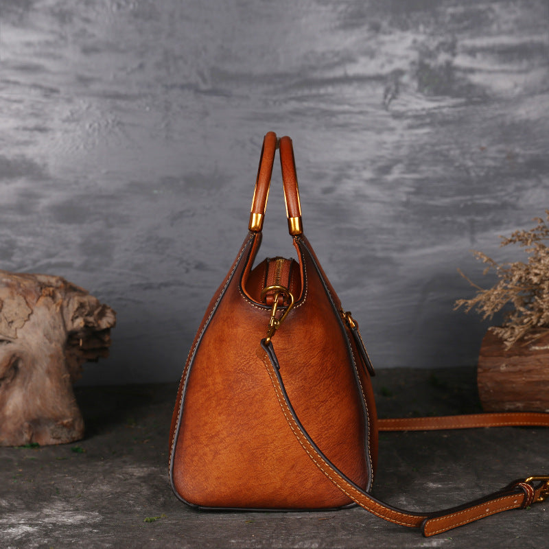 Embossed Genuine Leather Tote Bag for Women