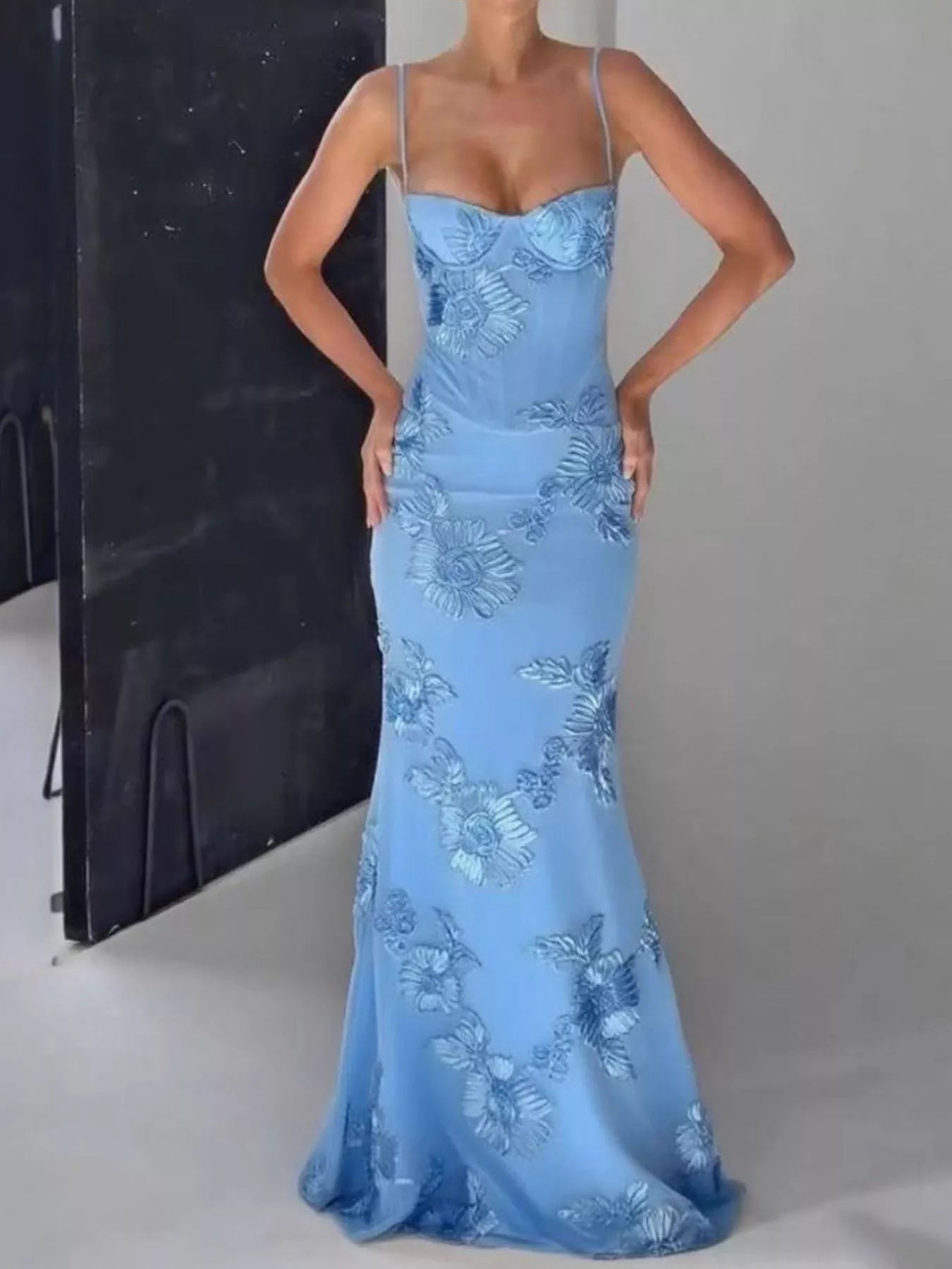 Sweetheart Neck Spaghetti Strap Maxi Dress - TrendNest