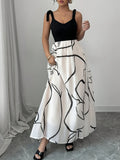 Tie Shoulder V - Neck Maxi Dress - TrendNest