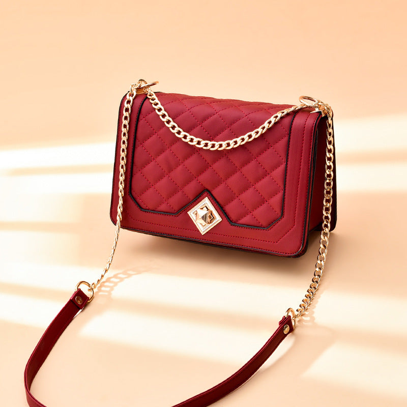 Women's Fashion Small Square Messenger Bag with Chain