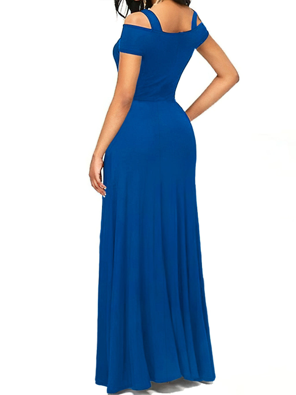 Elegant Off - Shoulder Slit Maxi Dress - TrendNest