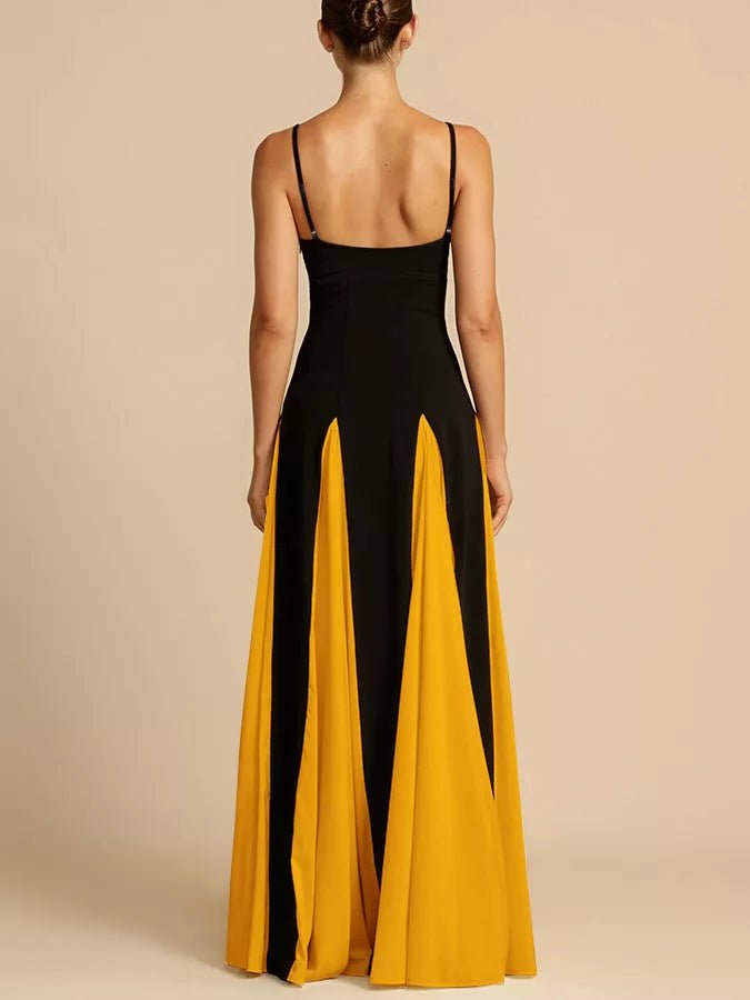 Two - Tone Flowing Maxi Dress - TrendNest