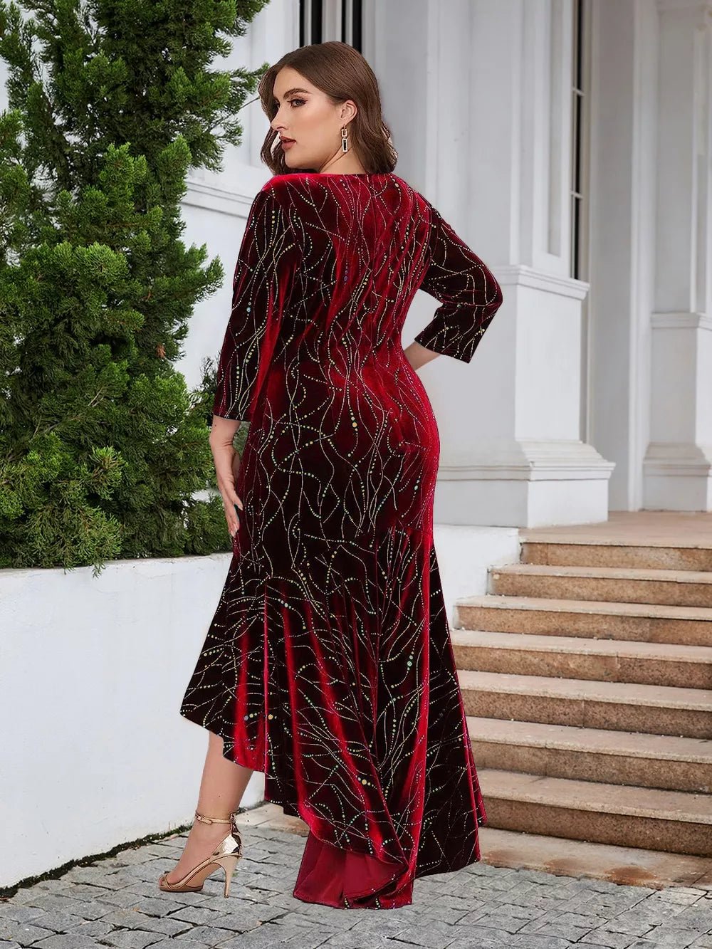 Plus Size Ruffle Hem High - Low Dress - TrendNest