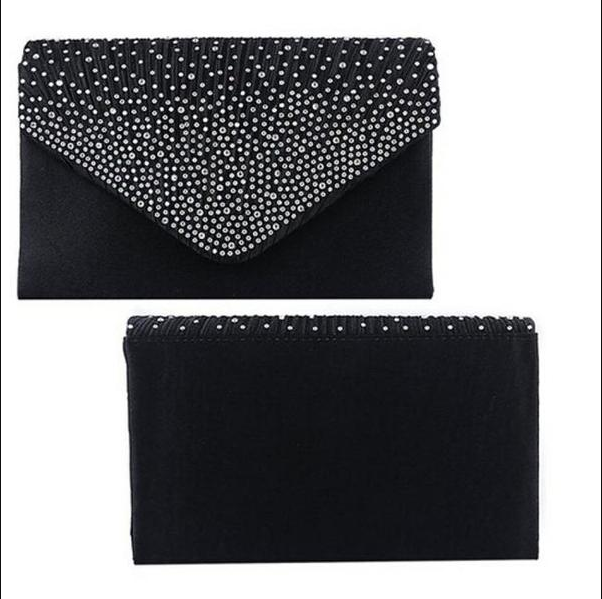 2018 Satin Clutch with Rhinestones for Evening Events